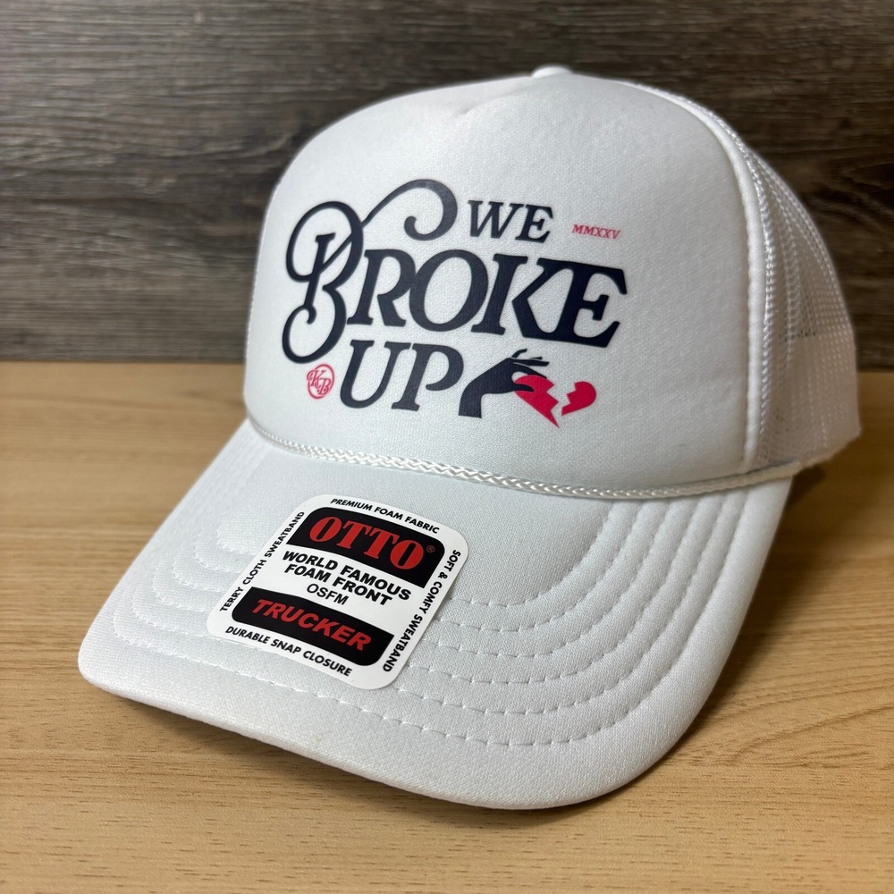 We Broke Up Hat Cap Snap Back White Rope Trucker Otto - Picture 1 of 9